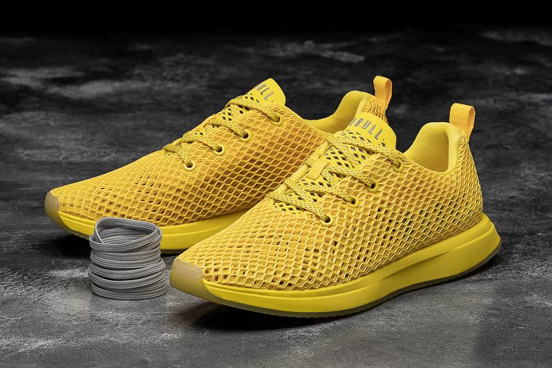 Yellow Nobull Rubber Ducky Mesh Runner Men's Running Shoes | CA A1157H